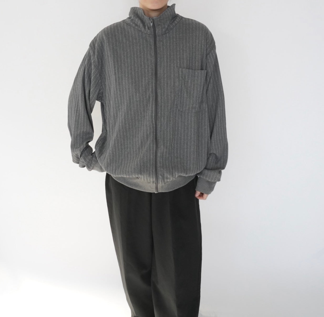 90s Ribbed Zip Top