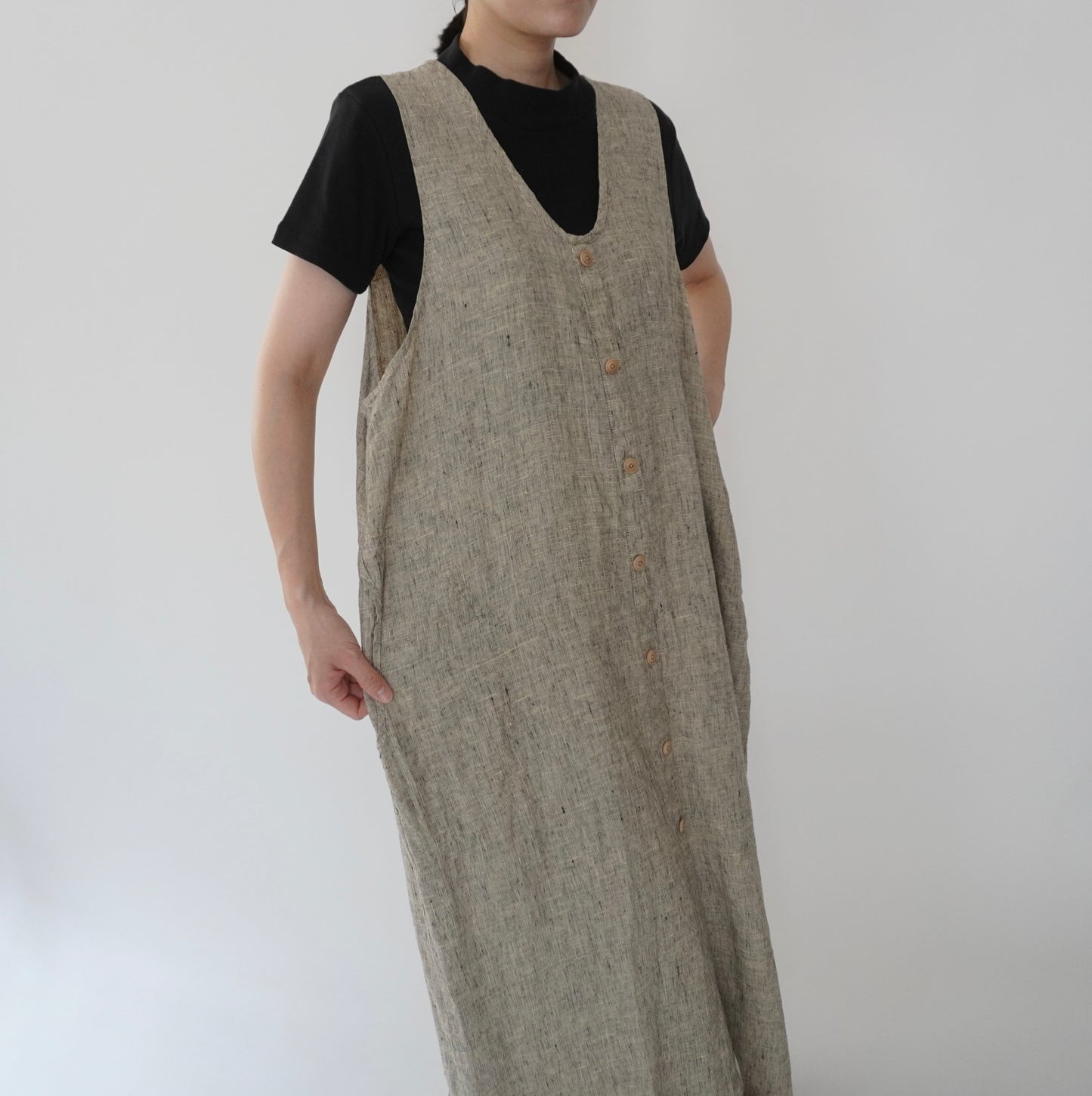90s FLAX by jeanne engelhart Linen Dress