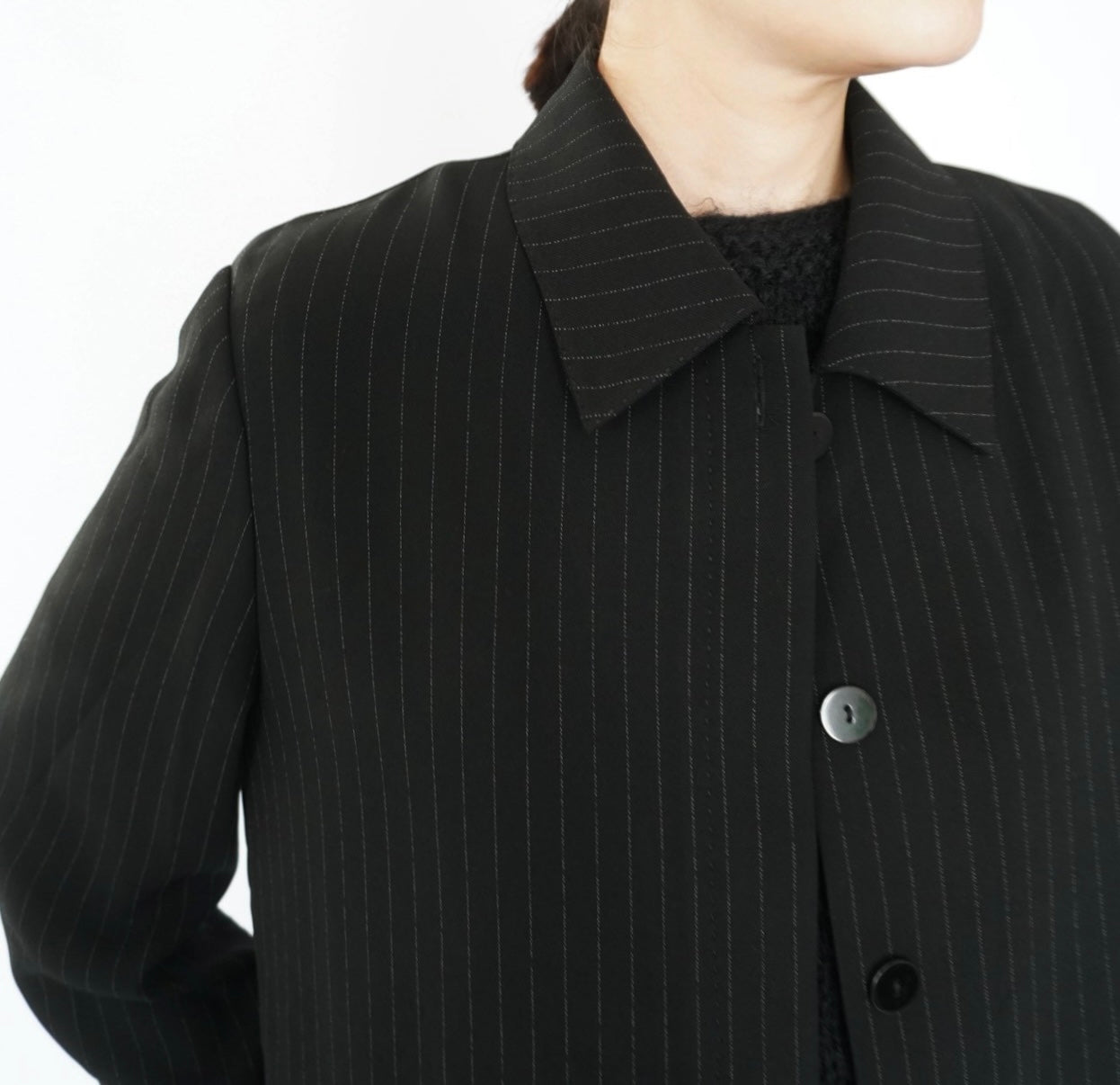 90s EURO Striped Shirt Jacket