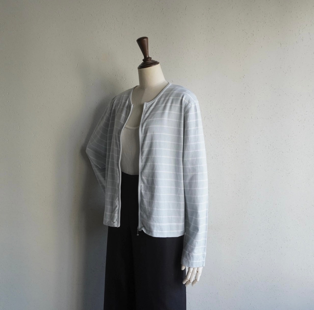 90s Striped Zip Top