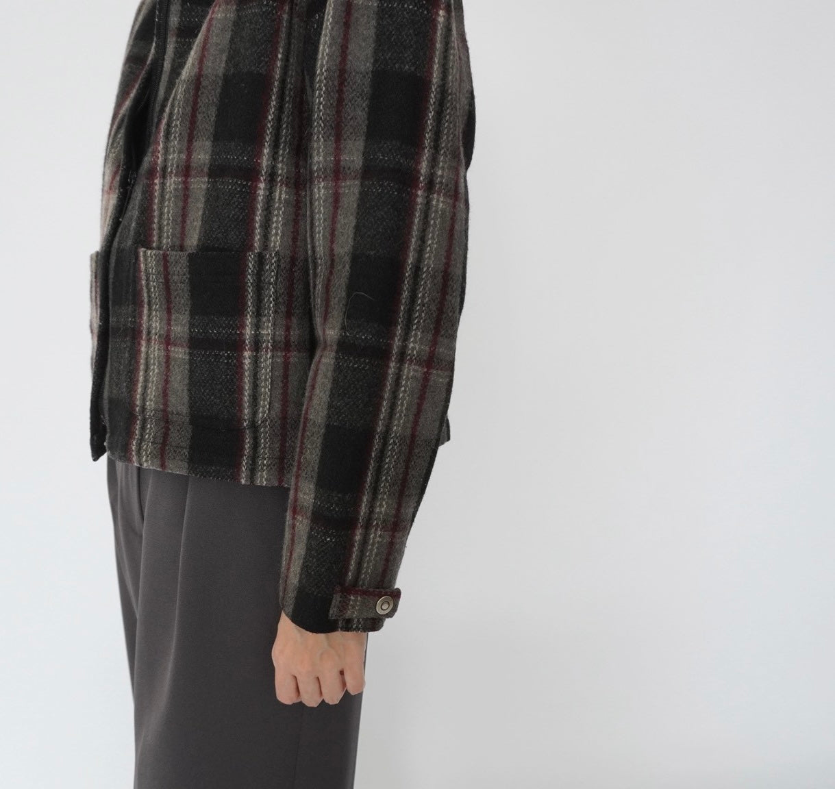 90s Wool Plaid Jacket