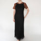 90s Lace Design Black Dress Made in USA