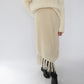 80s Ivory Fringe Skirt