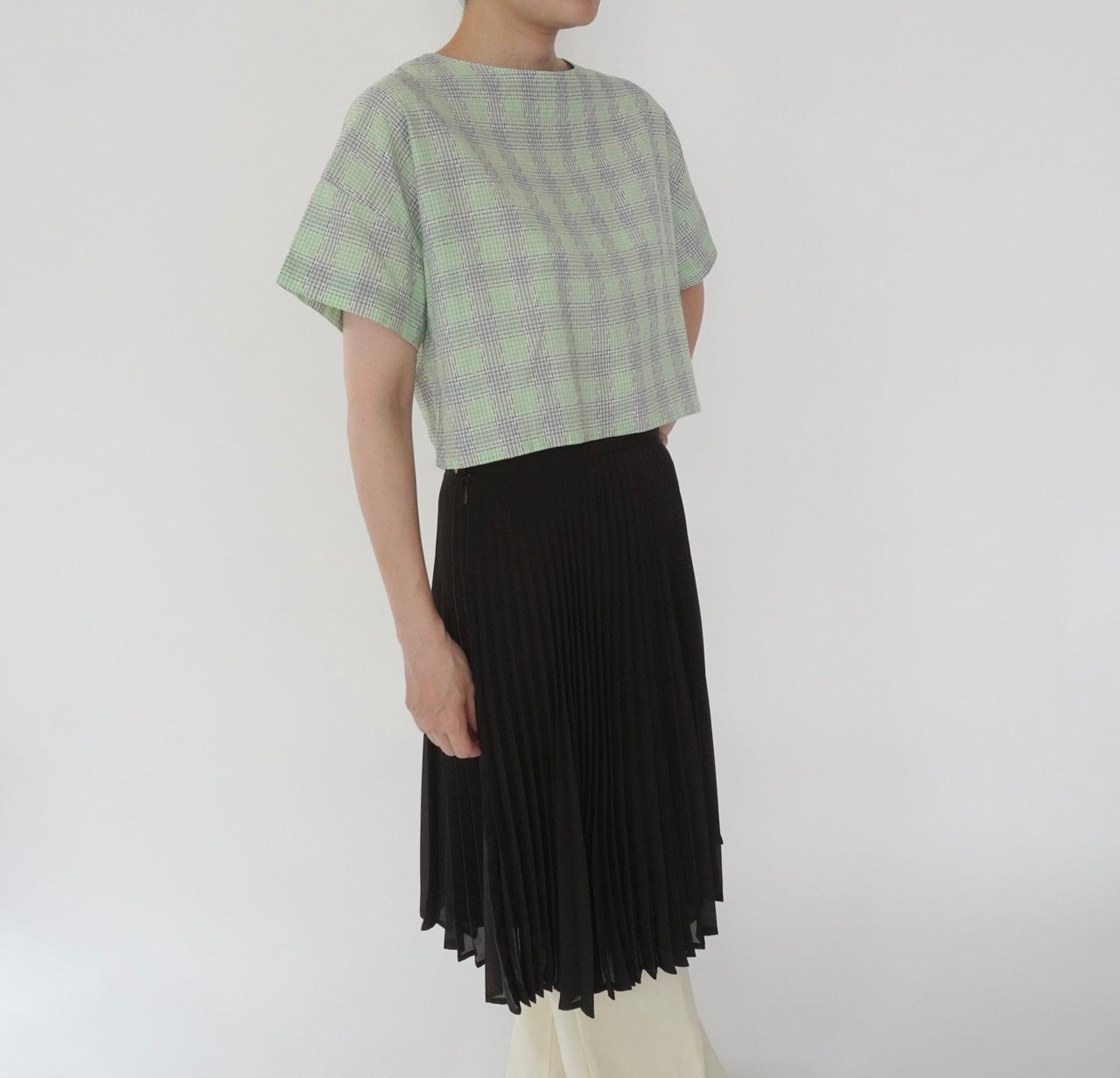 60s Plaid Boxy Blouse