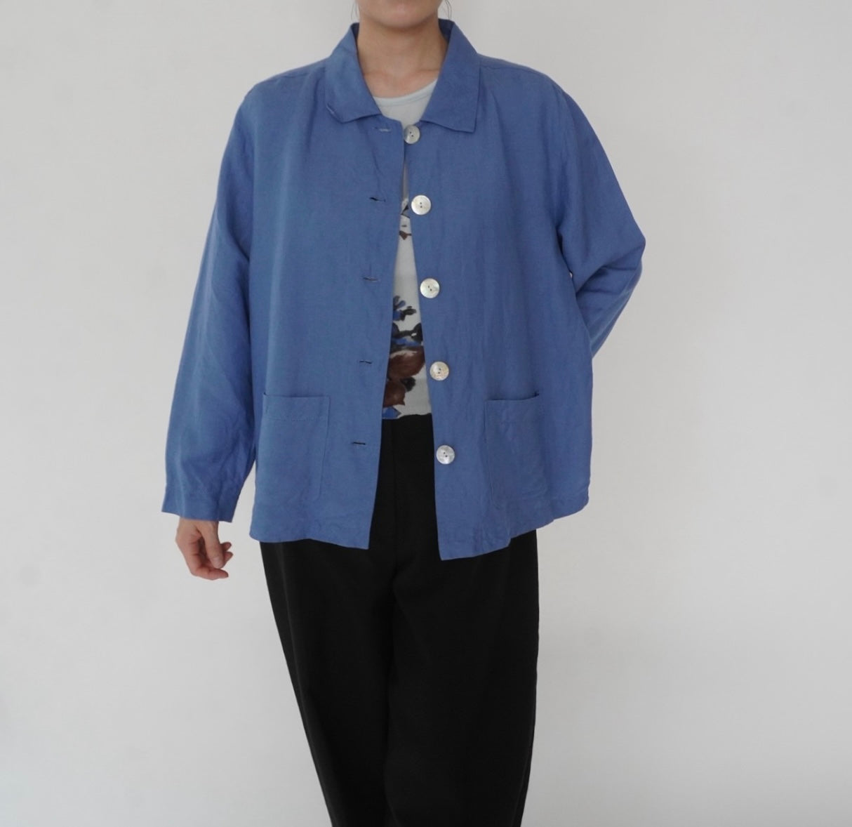 90s Linen Shirt Jacket