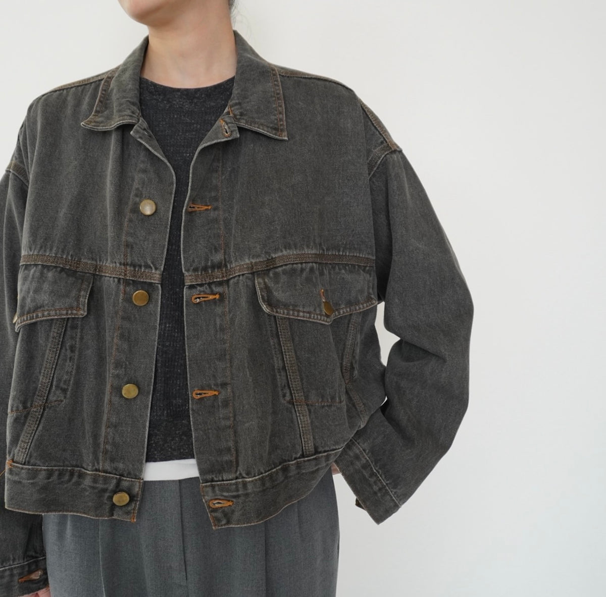 80s Black Denim Jacket
