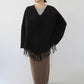 80s Black Fringe Top