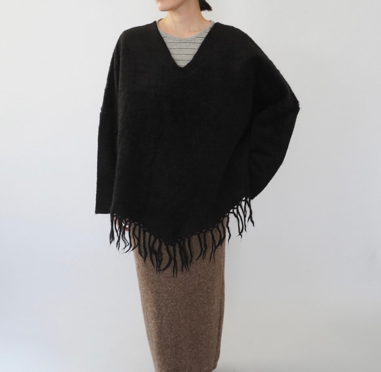 80s Black Fringe Top