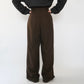 90s Wool Striped Wide Pants Made in USA Dead Stock