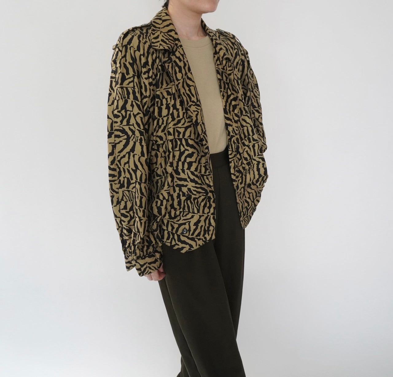 90s Silk Pattern Shirt, Jacket
