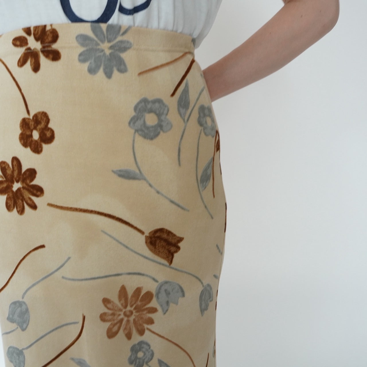 90s Floral Print Skirt Made in Italy