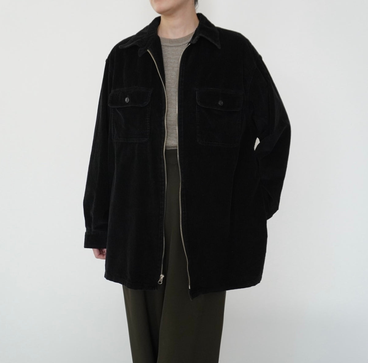 90s Zip Corduroy Shirt,Jacket