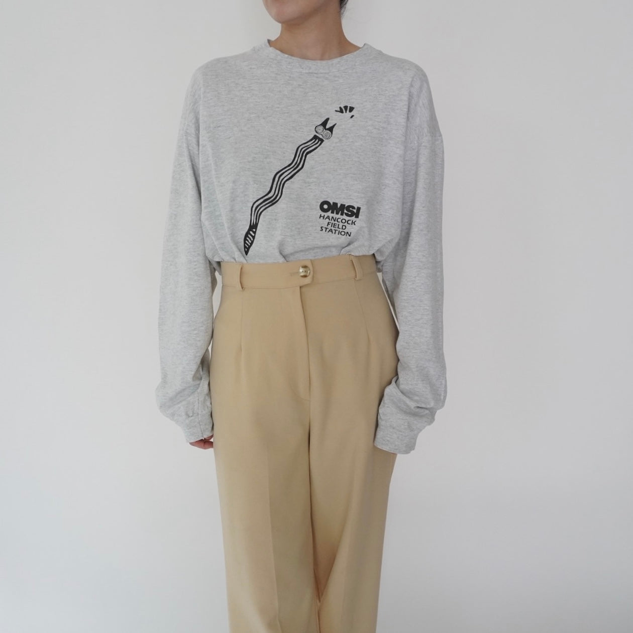 90s Printed Long Sleeves T-shirt Made in USA