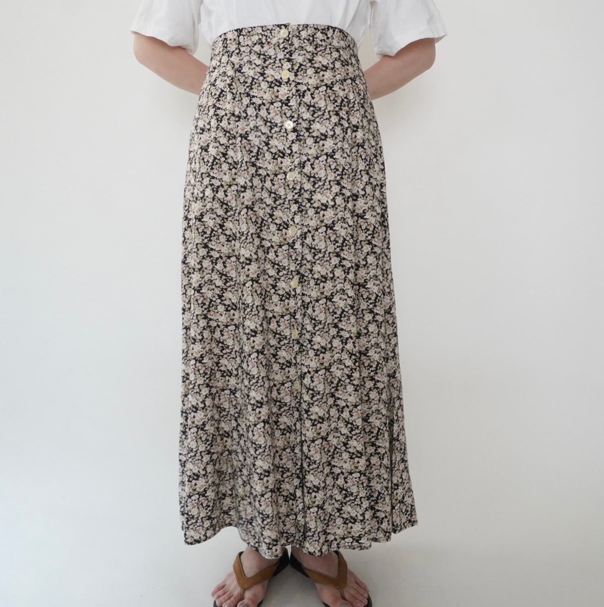 90s Floral Print Skirt Made in USA
