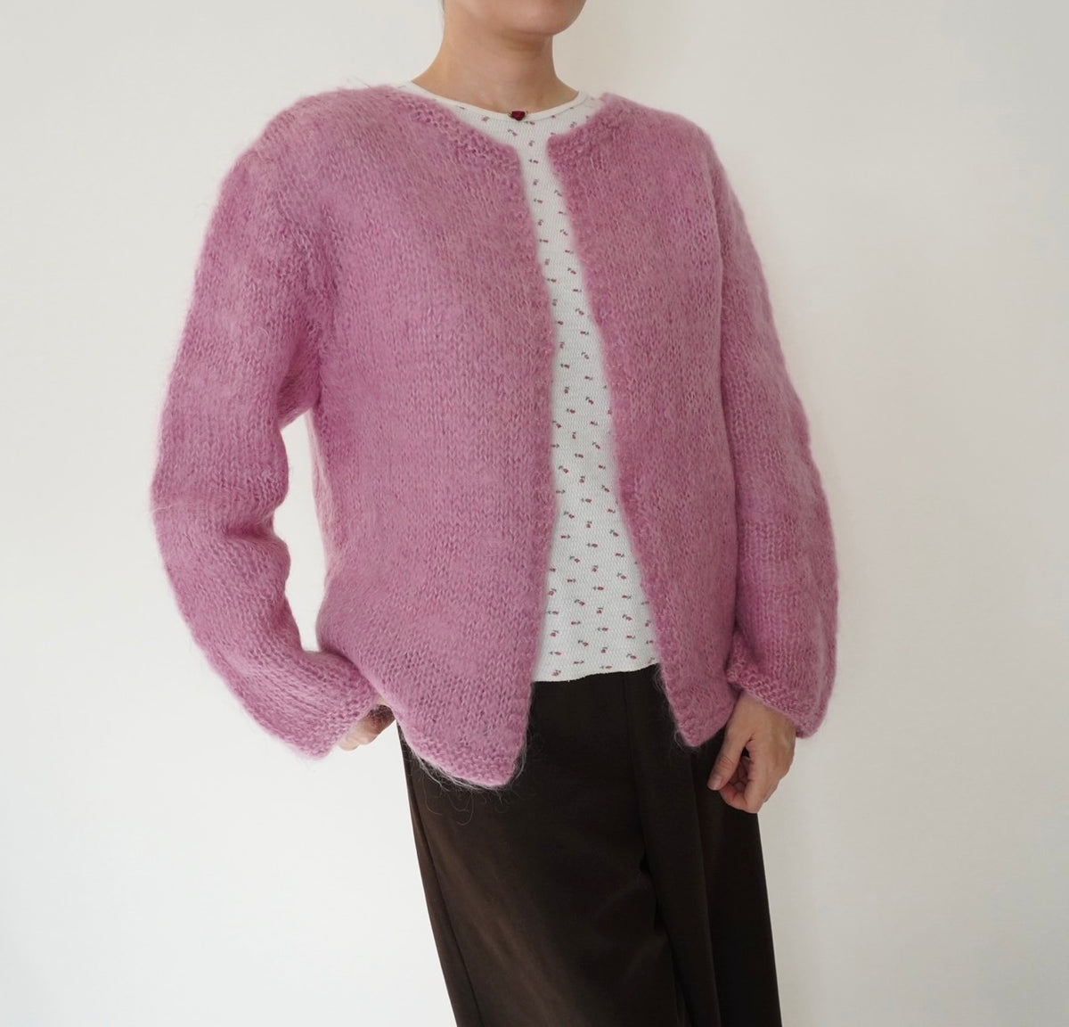 80s Pink Knit Cardigan