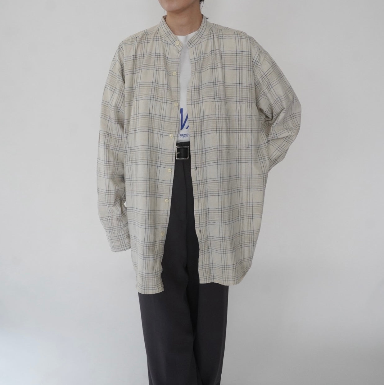90s Linen Plaid Shirt