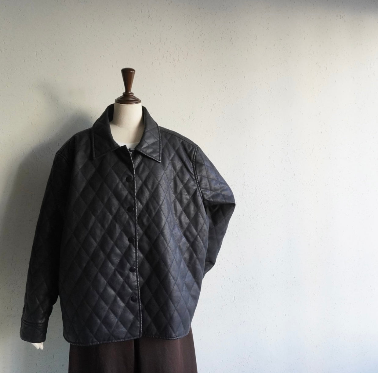 Faux Leather Quilted Jacket