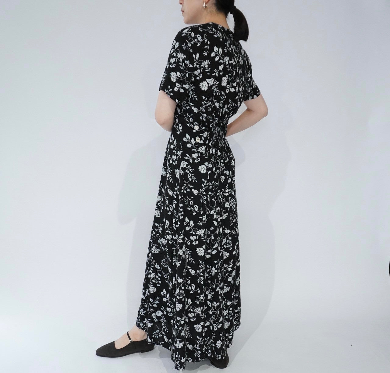 90s Floral Print Maxi Dress