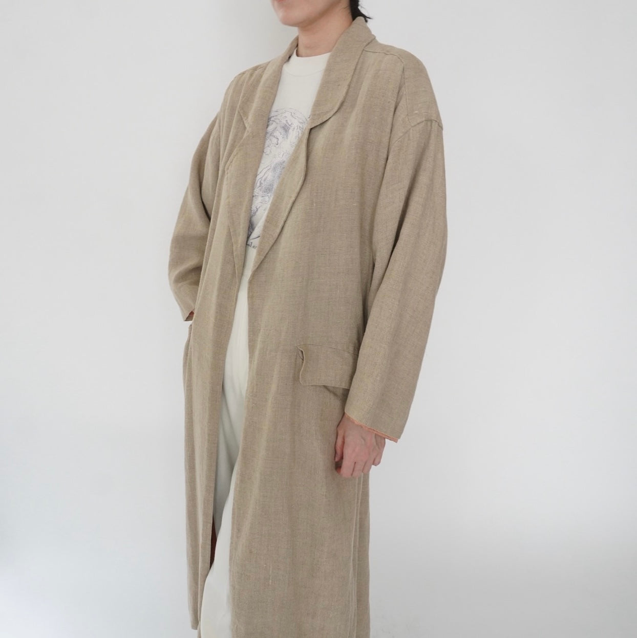 80s Linen Design Coat Made in USA