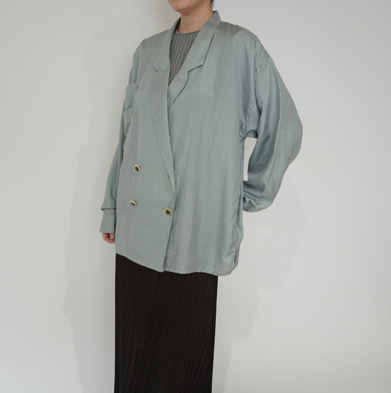 80s EURO Silk Pullover Shirt Jacket