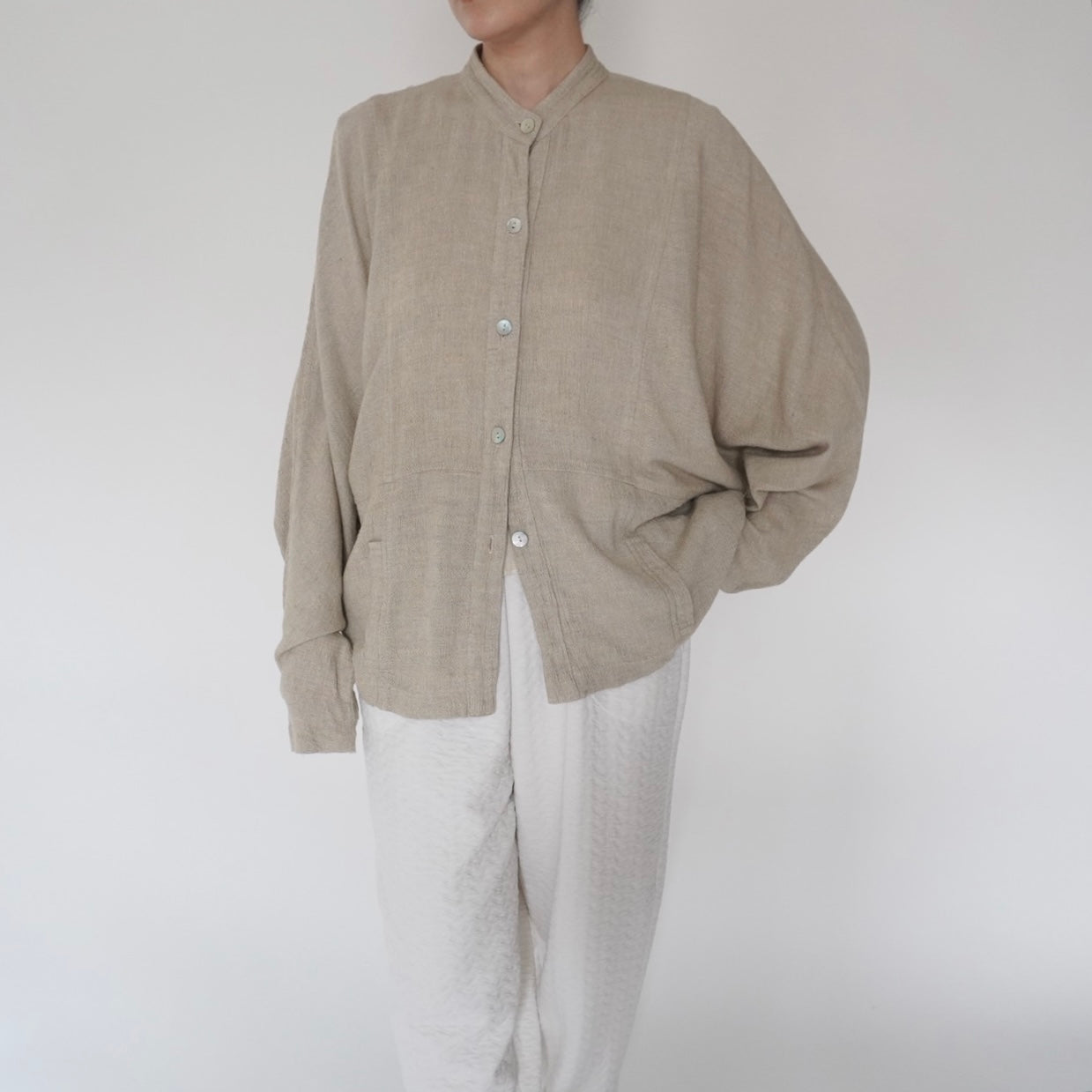 90s Design Beige Blouse
