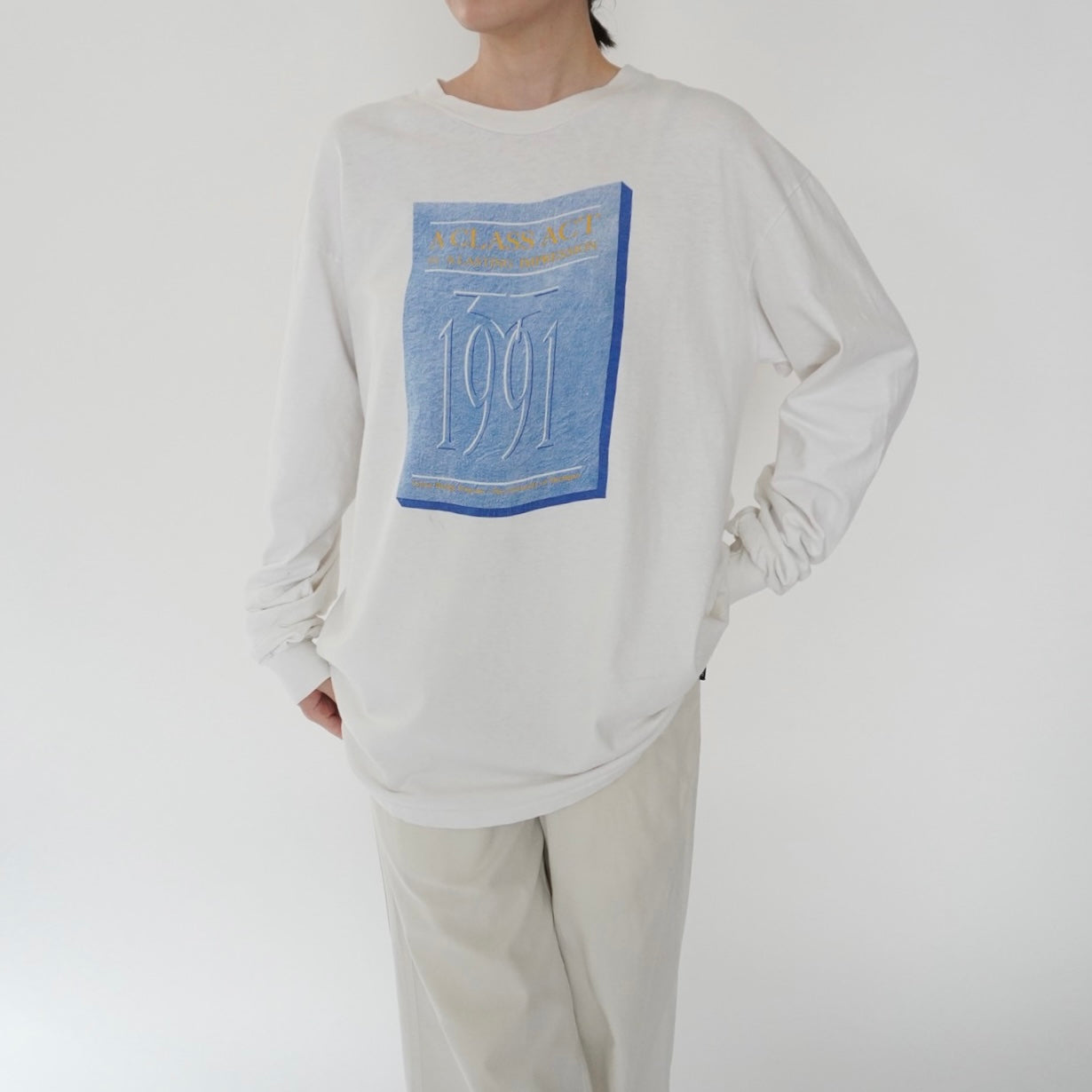 90s Printed Long Sleeves T-shirt Made in USA