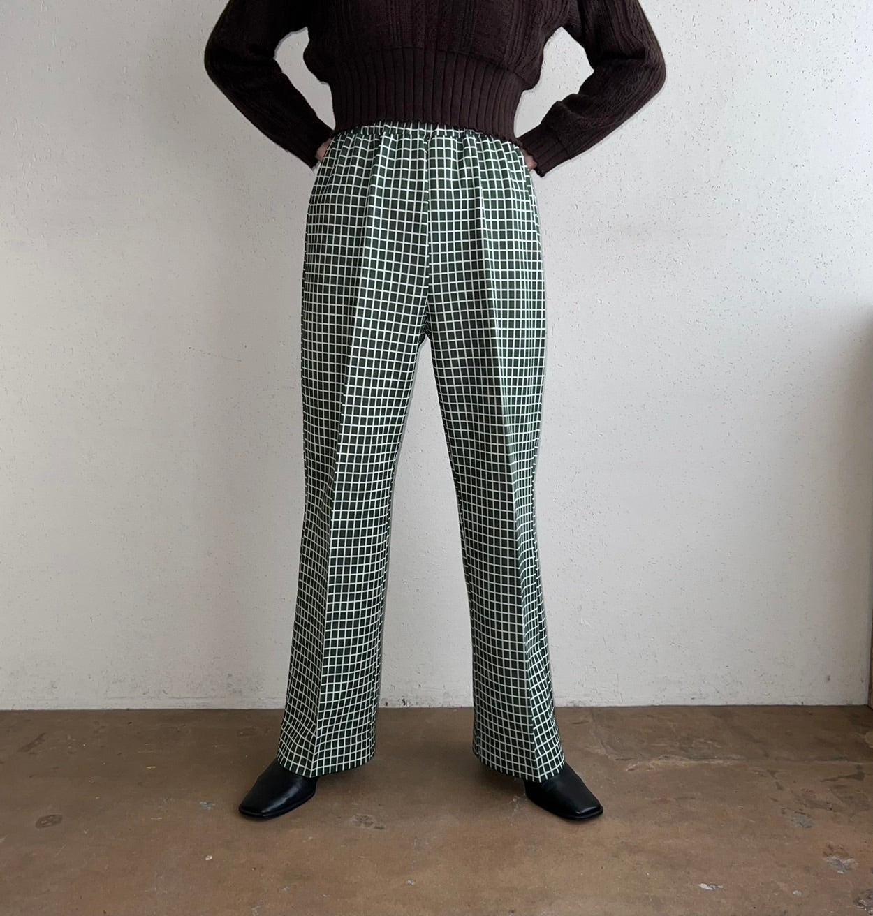 70s Green  Pattern pants