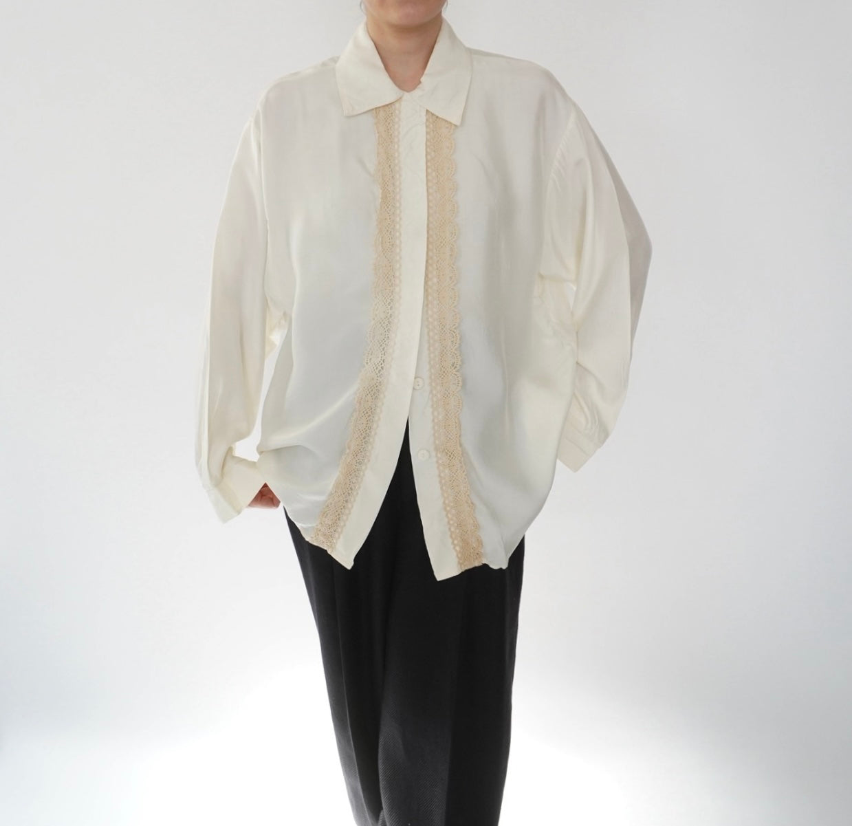 90s Lace Design Shirt Made in USA