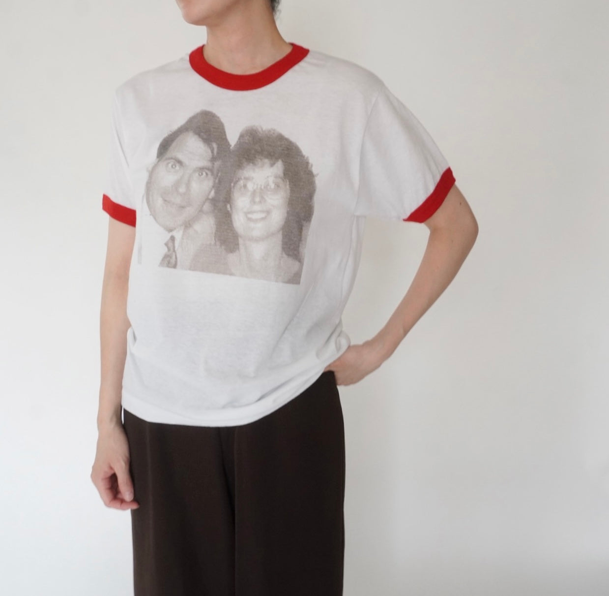 80s Photo Printed T-shirt Made in USA