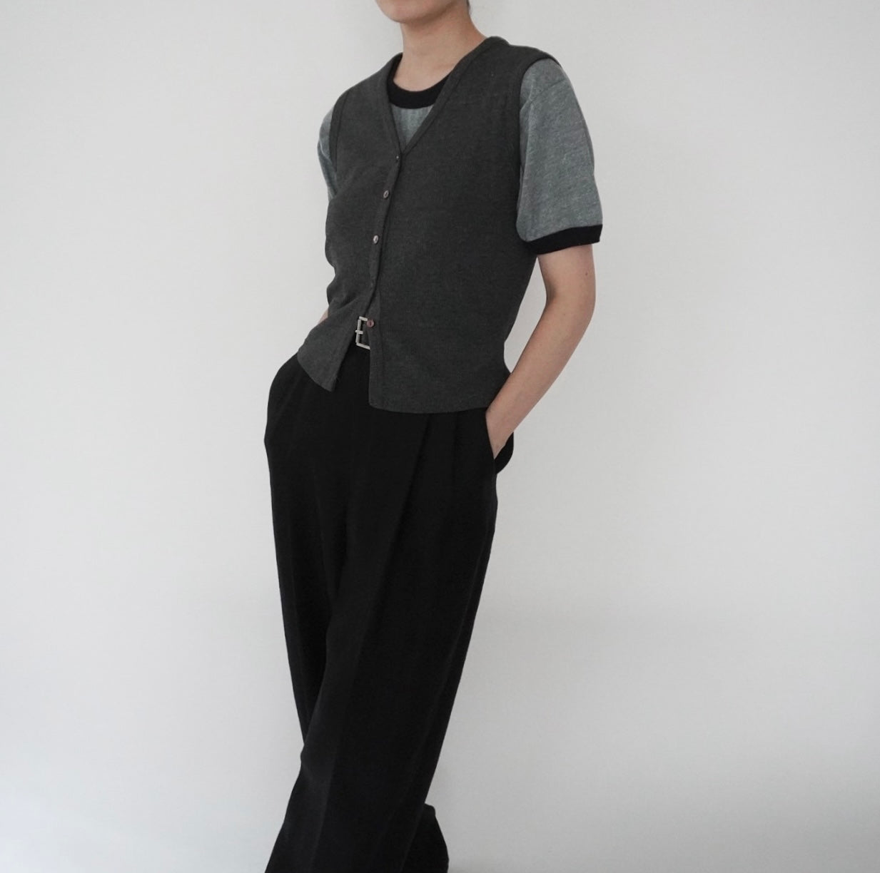 90s C.Gray Ribbed Top