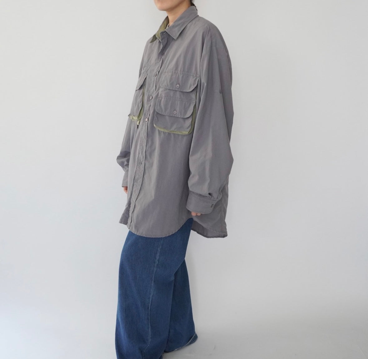 80s "ORIVIS" Nylon Design Shirt