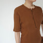 90s Zip Ribbed Top Made in USA