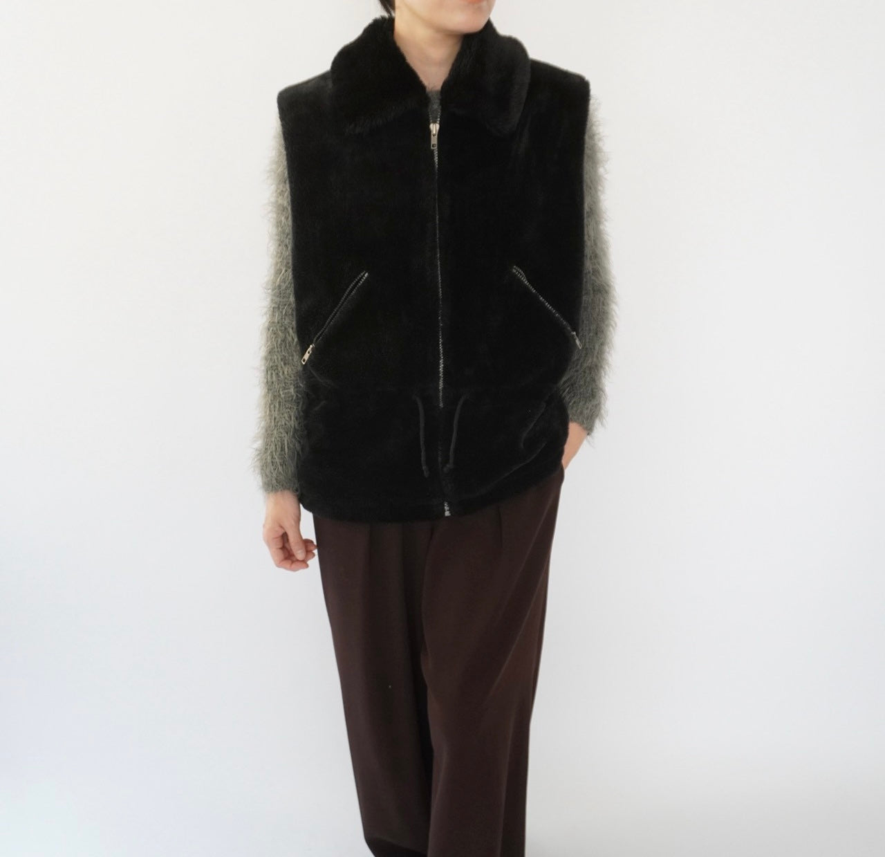 90s Fluffy Fleece Vest