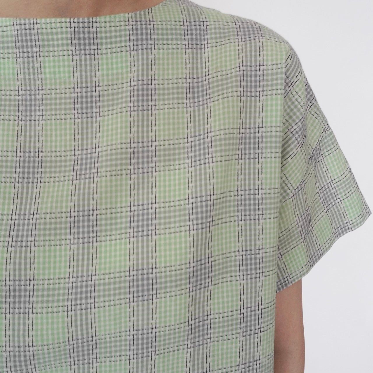 60s Plaid Boxy Blouse