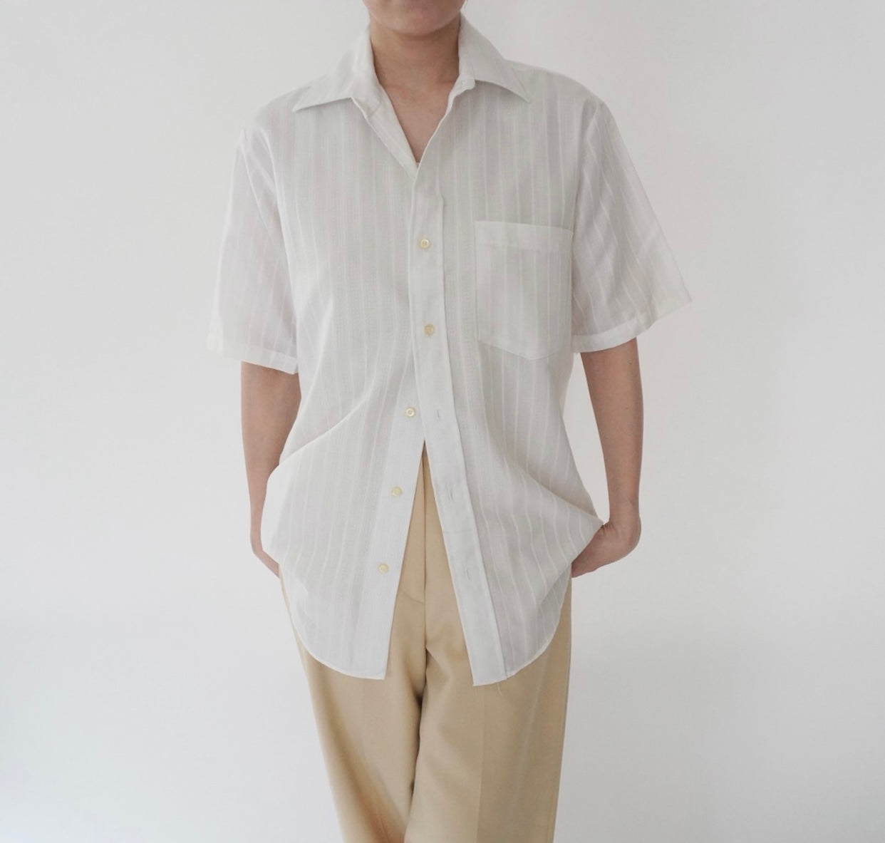 70s White Shirt Made in USA