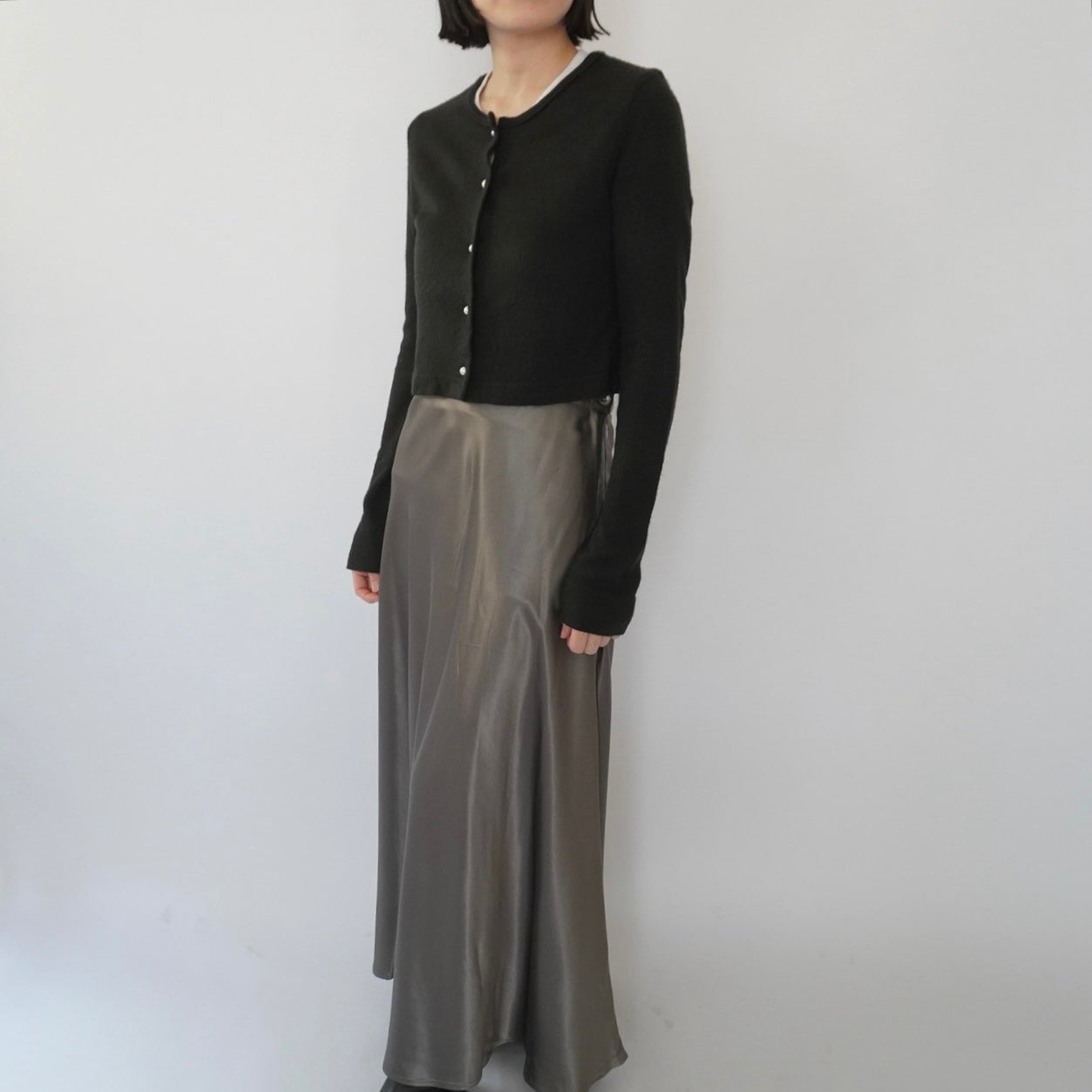 90s Black Cropped Cardigan