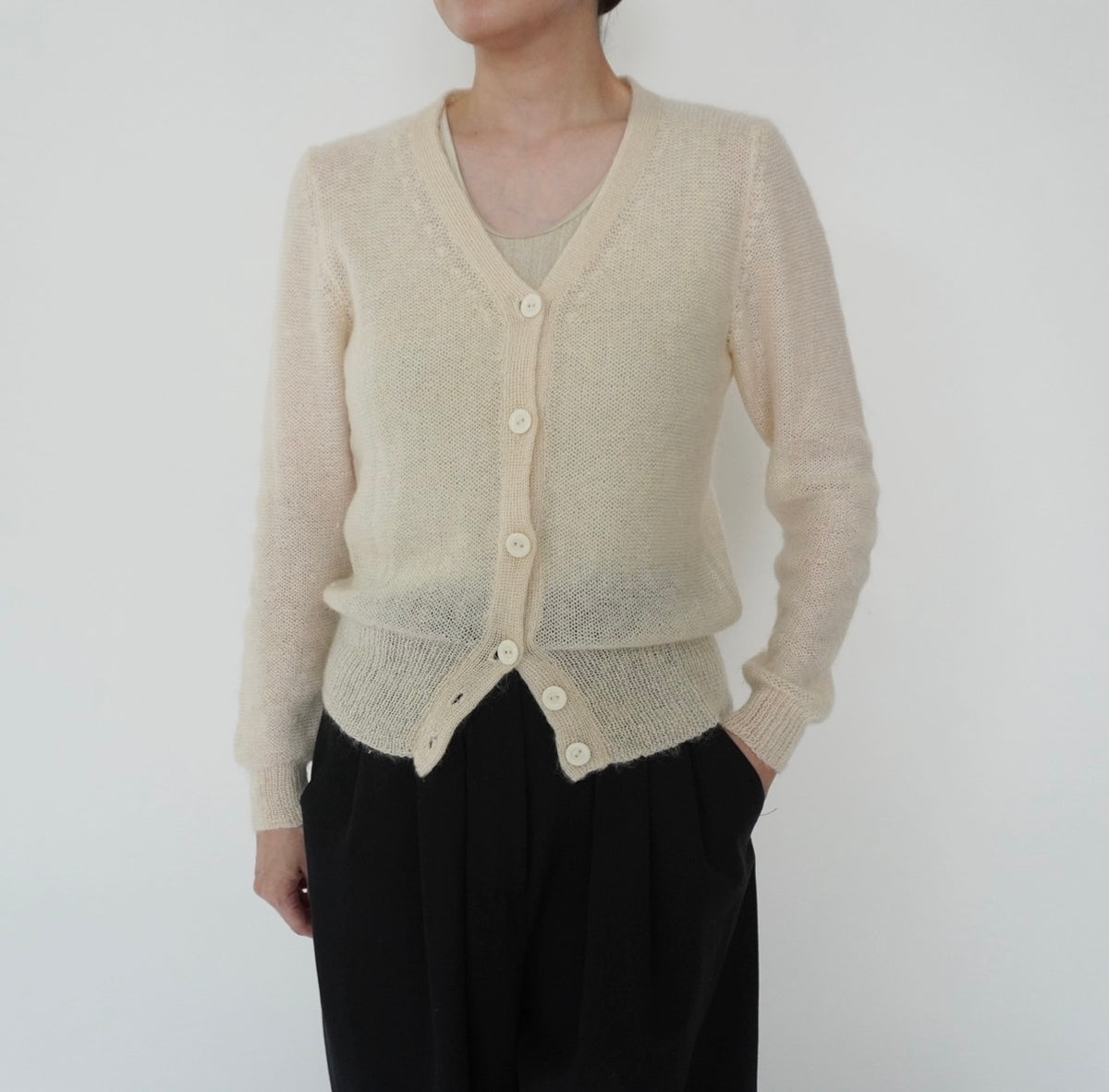 90s Ivory Knit Cardigan
