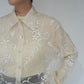 90s Embroidery Silk Shirt