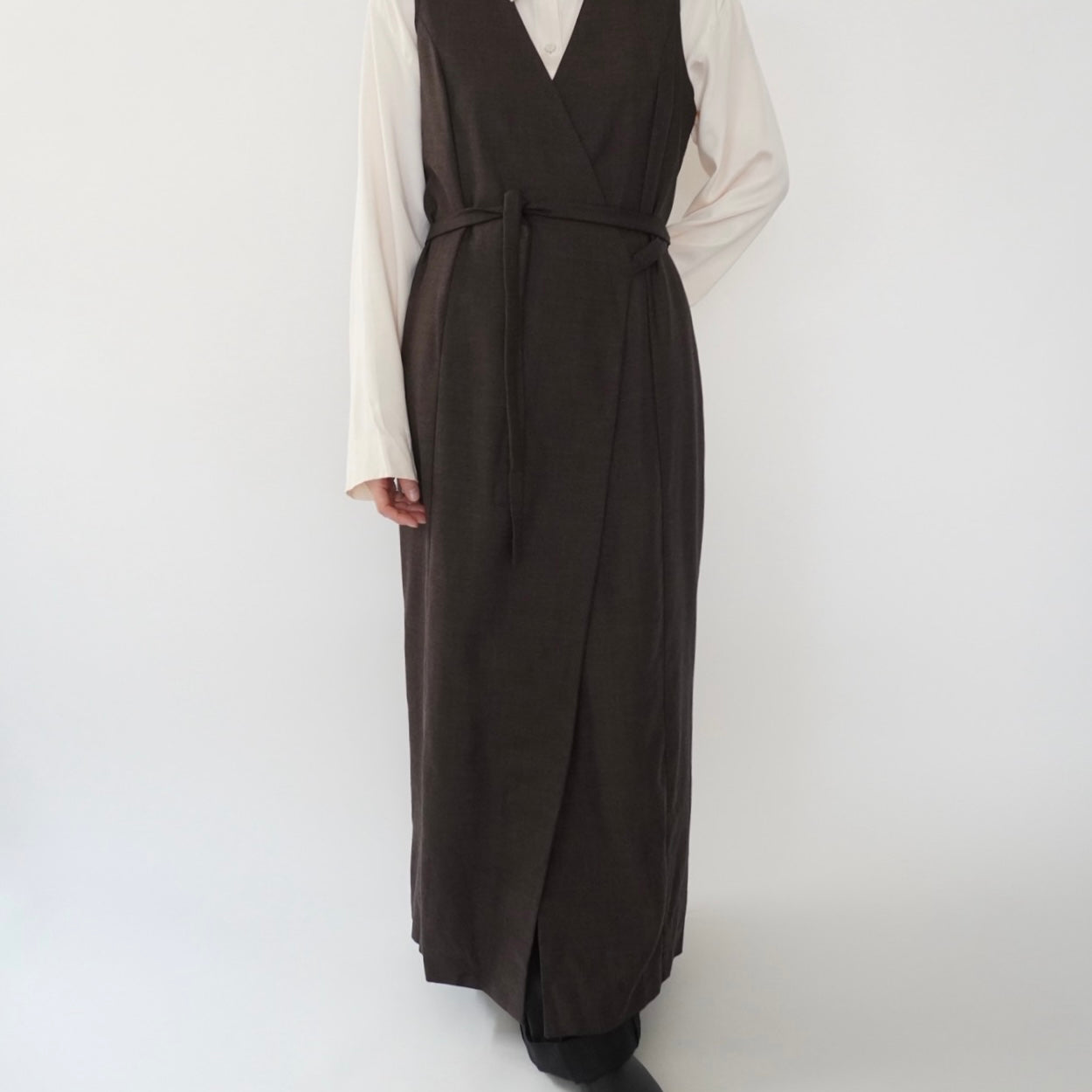 80s Sleeveless Wrap Dress