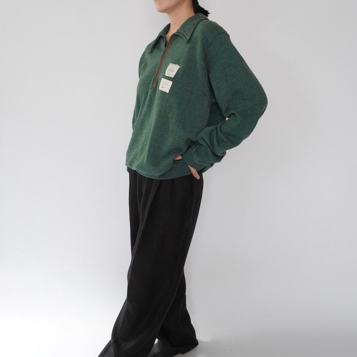 70s "Sears"  Half-Zip Sweater Made in USA Dead Stock