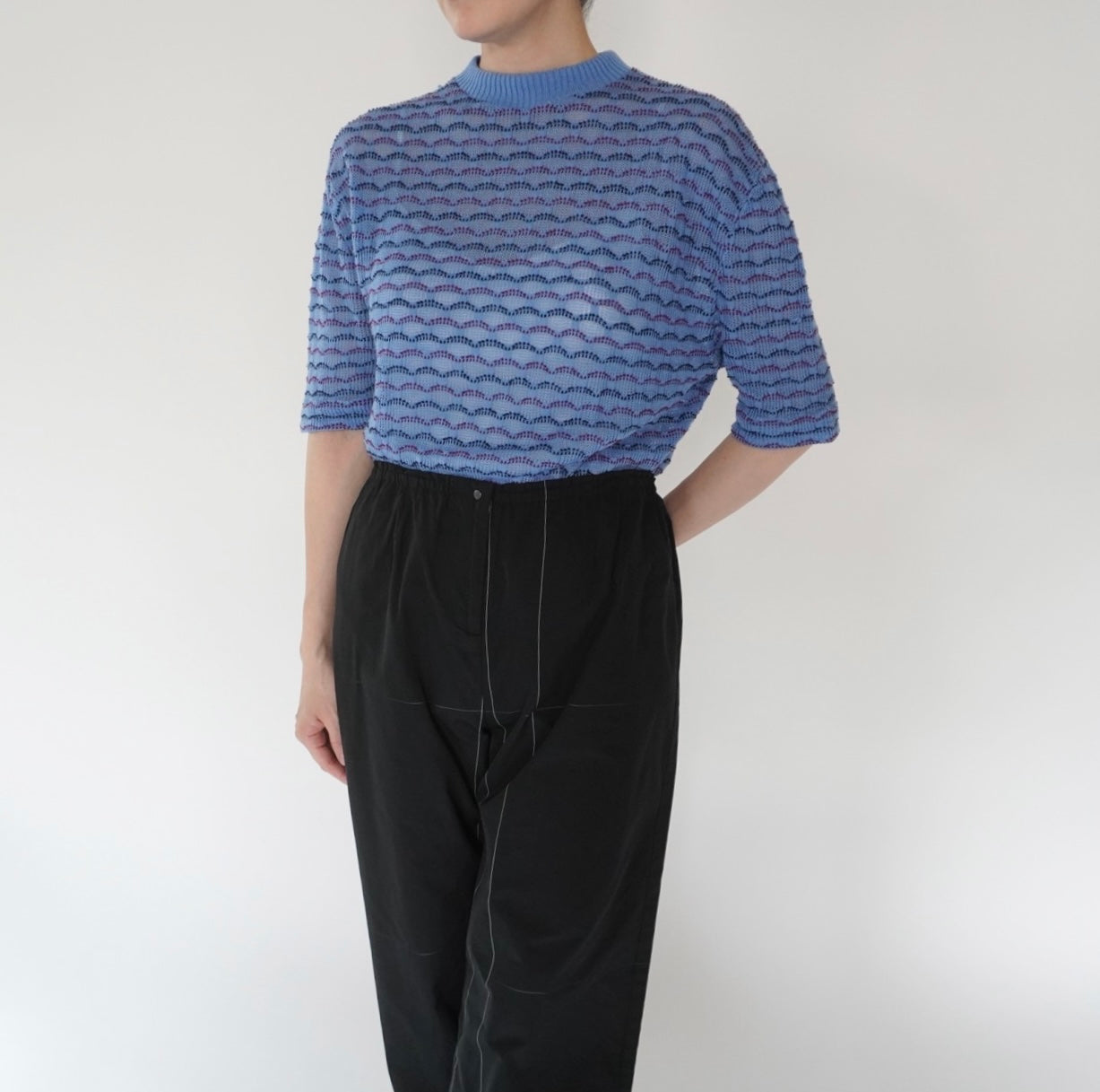 80s Blue Design Top
