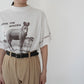 90s  Zebra Printed Mock Neck T-shirt