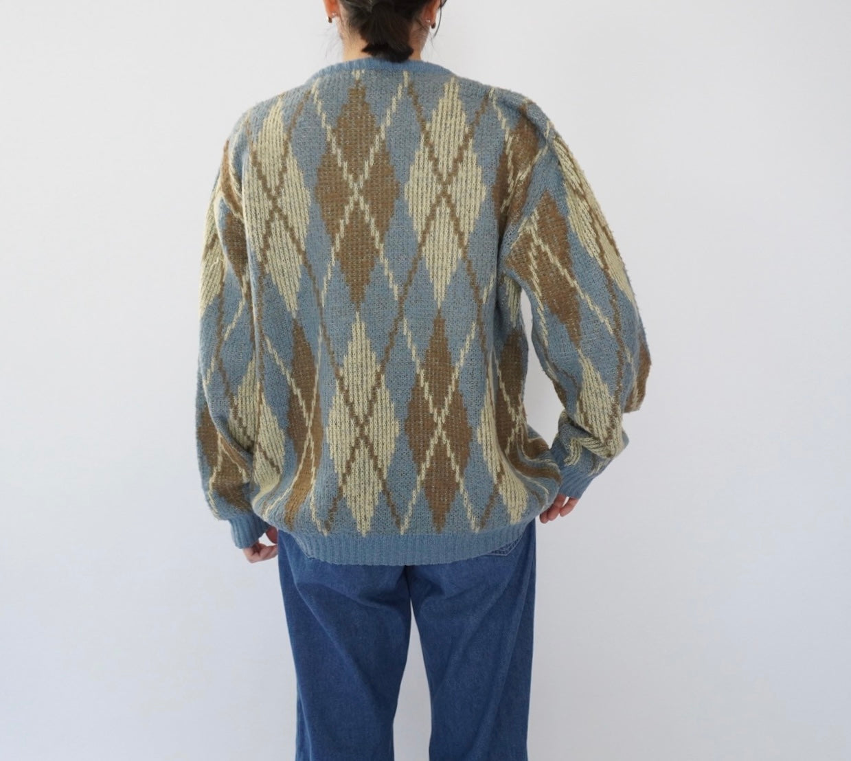 80s Argyle Mohair Knit Made in Italy