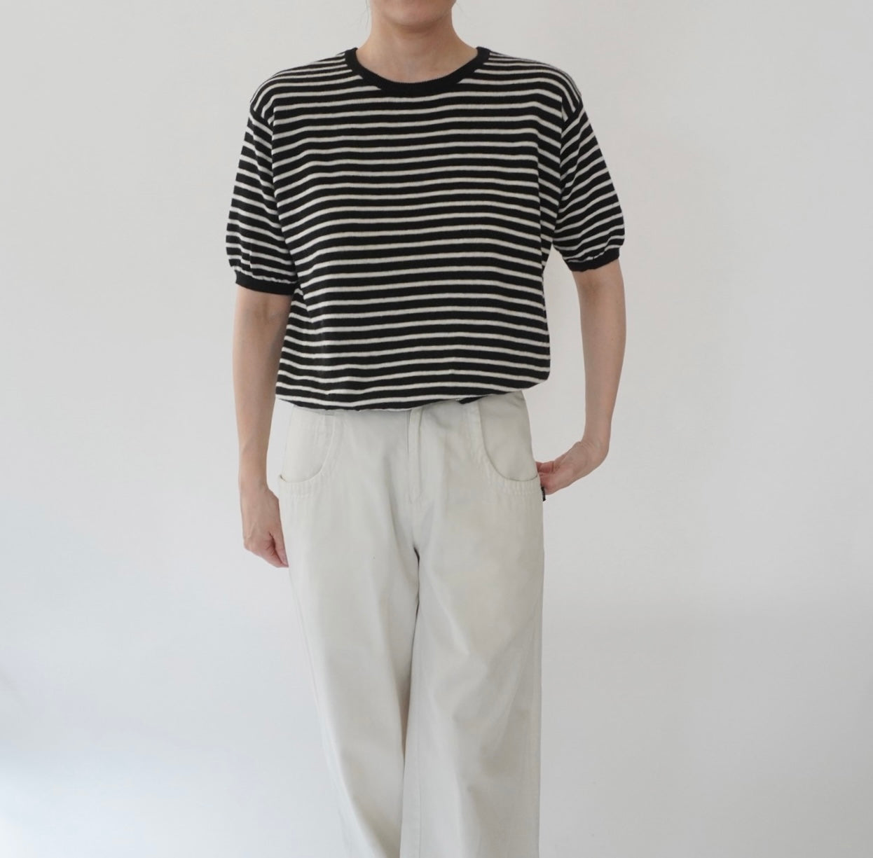 90s Black x White Striped Top