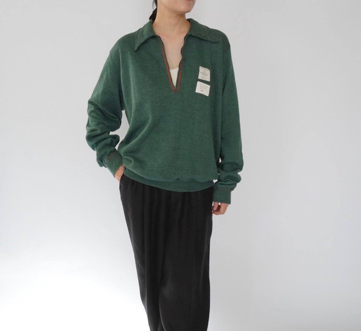 70s "Sears"  Half-Zip Sweater Made in USA Dead Stock