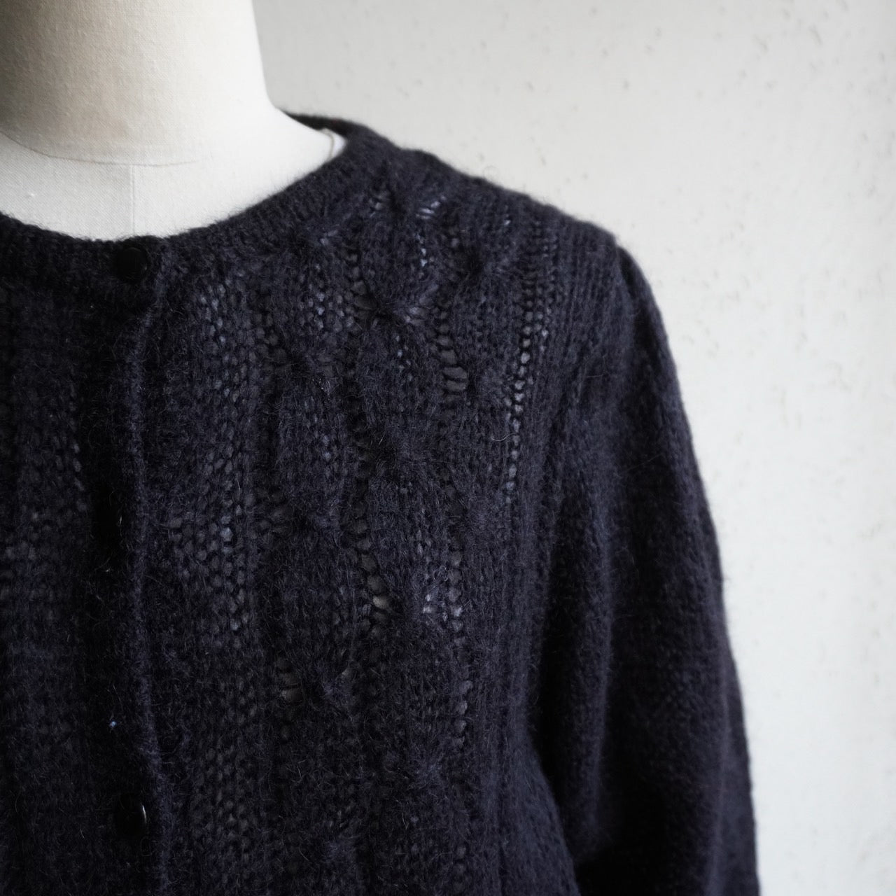 80s EURO Black Mohair Cardigan