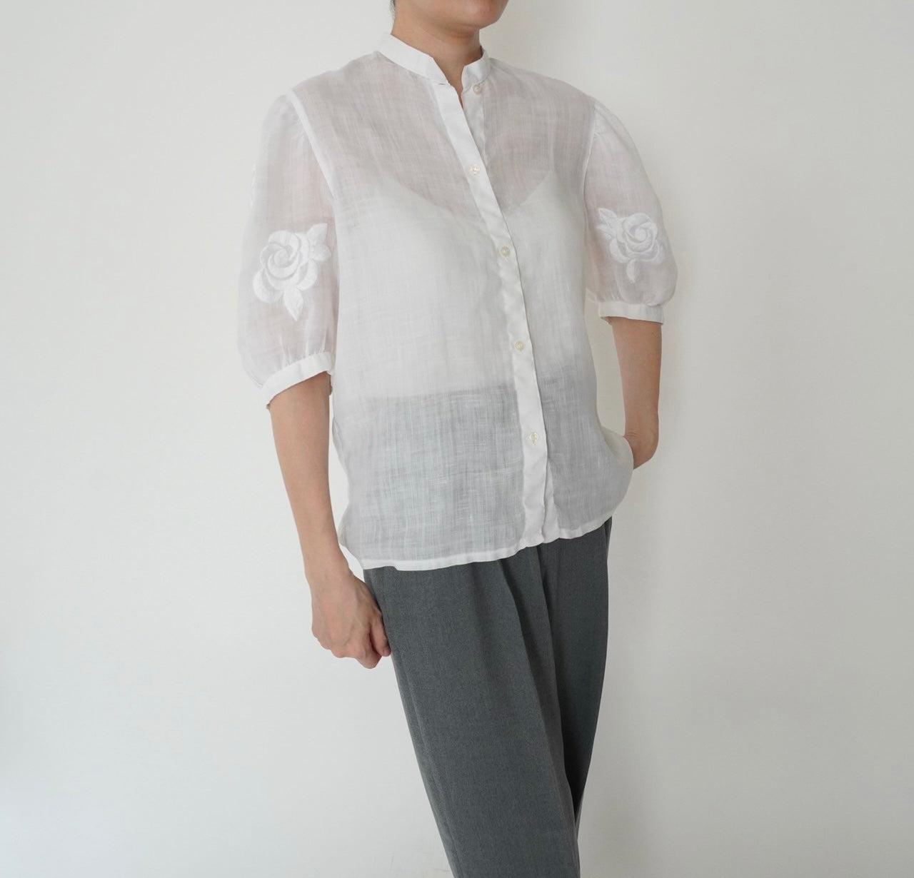 80s Embroidery Design Shirt Made in Italy