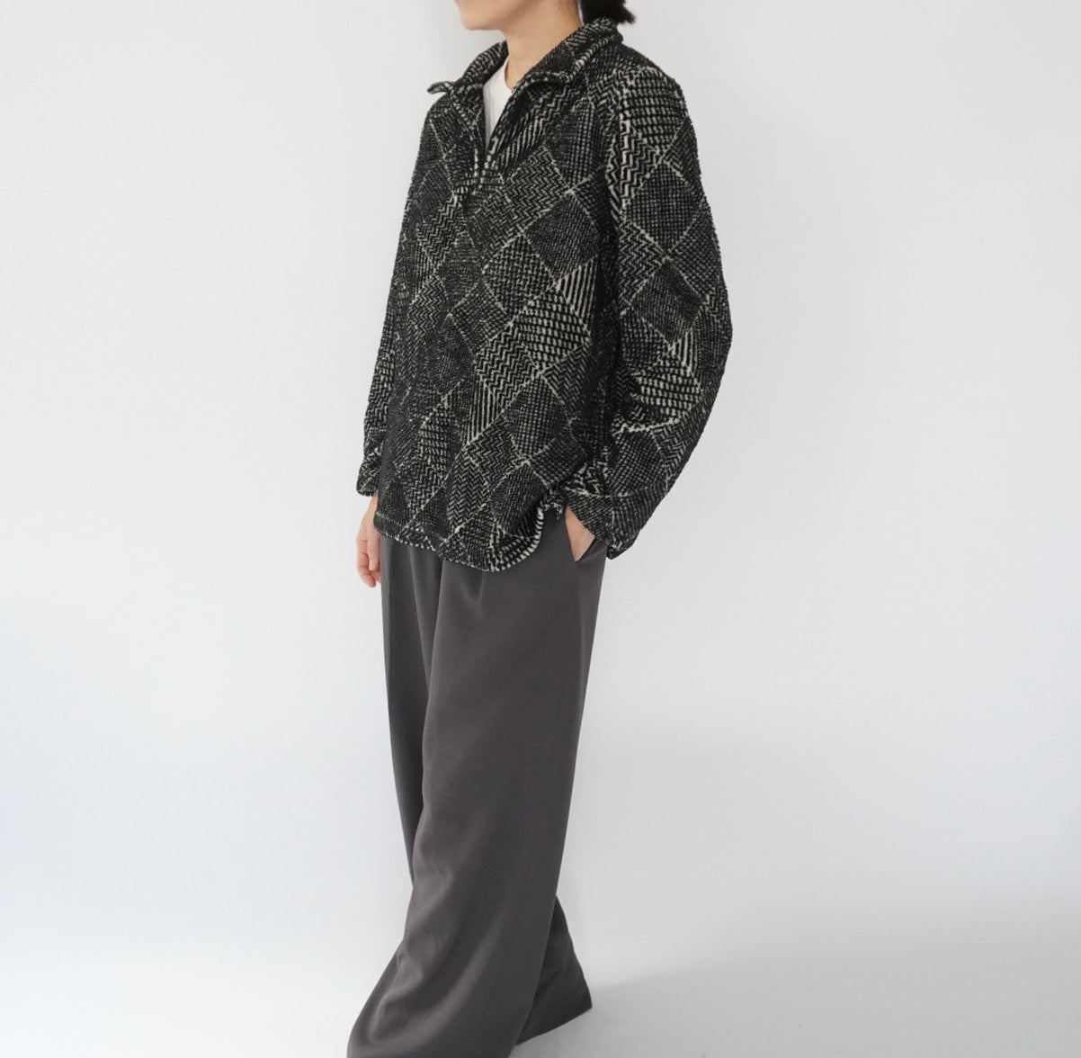 90s Pattern Fleece Top Made in Canada