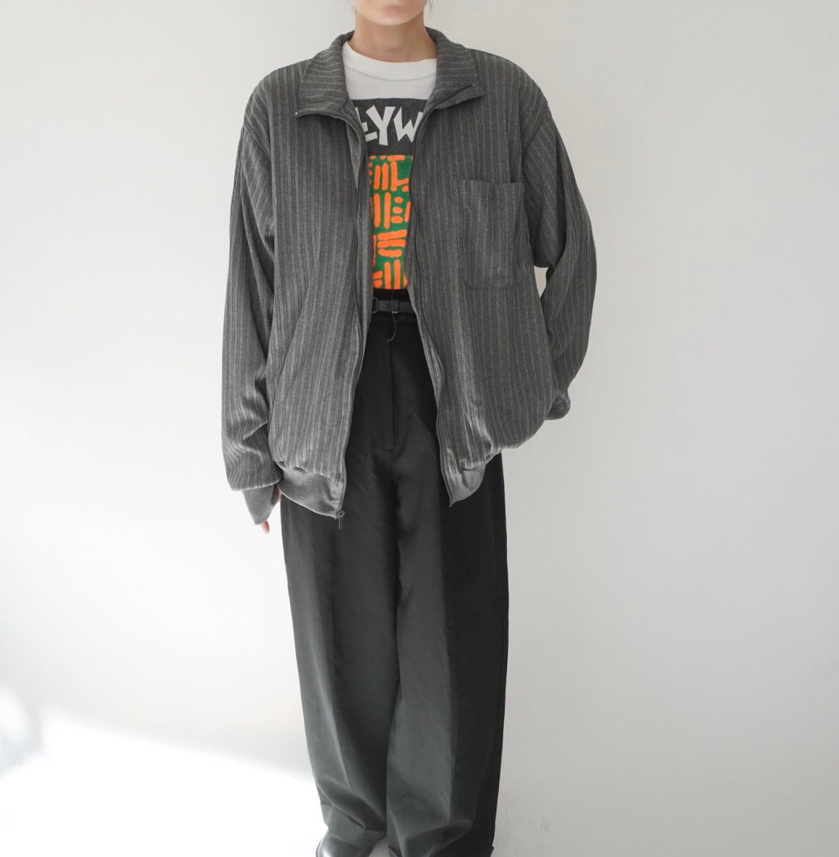 90s Ribbed Zip Top