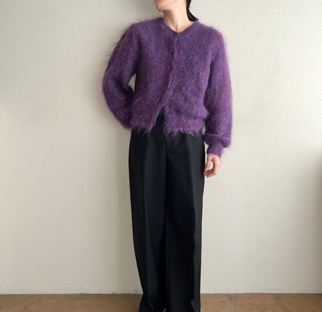 80s Purple Knit Cardigan